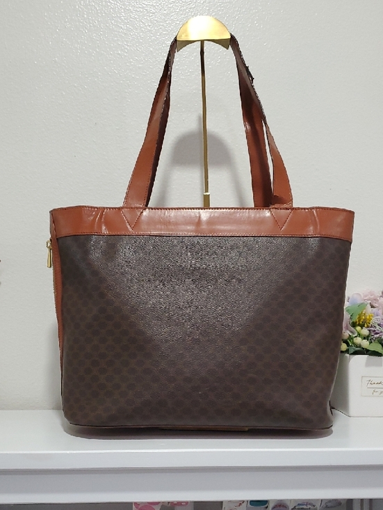 🇮🇹Vintage Celine Brown Macadam Triomphe  Large Tote Bag🤎 - Picture 3 of 16